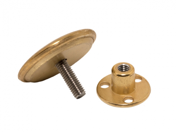 Schraubknopf poliert (Gold/Silber), verschiedene Größen