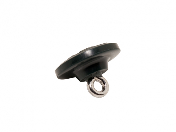 Schützenknopf, 15mm, dunkelgrün mit gekr. Gewehr